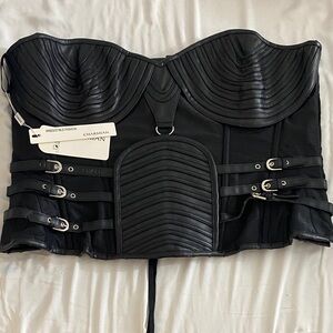 Black Strapless Corset Top